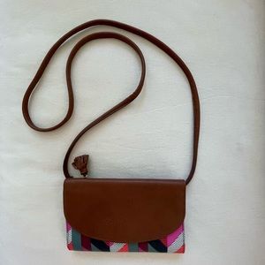 Fossil Chevron Leather Crossbody Purse Bag